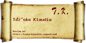 Tüske Klaudia névjegykártya