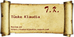 Tüske Klaudia névjegykártya